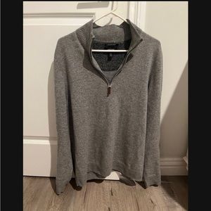 Men’s Nordstrom Grey Cashmere Quarter Zip Sweater Size: L